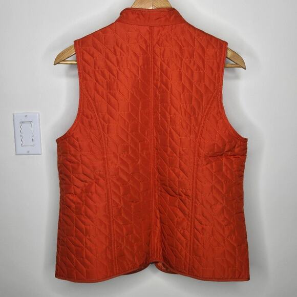 CHICOS Orange Quilted Vest with Pockets Size 0/Small - Picture 3 of 9